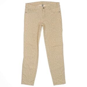NYC Womens Ankle Legging Jeans Size 6 Capri Beige Animal Print Stretch 29x25.5